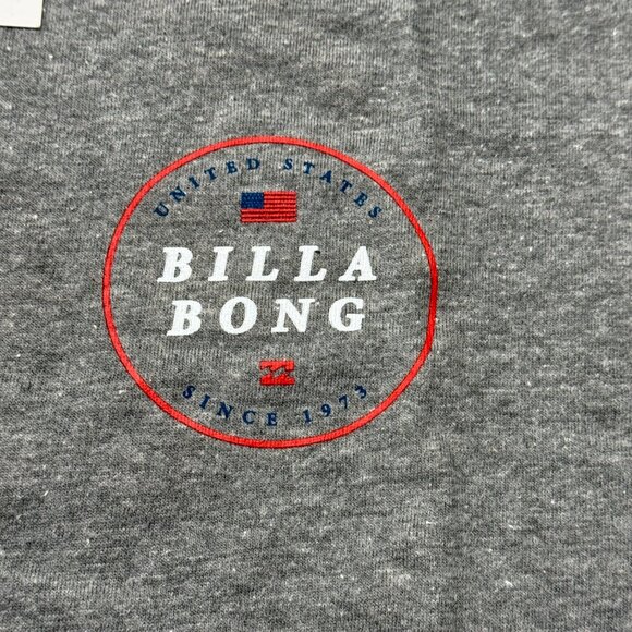 Billabong T-Shirt Mens Medium or Large Gray USA Flag Surf Short Sleeve Graphic - Picture 12 of 15